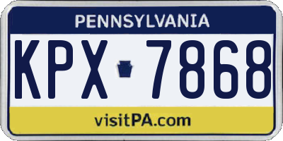 PA license plate KPX7868