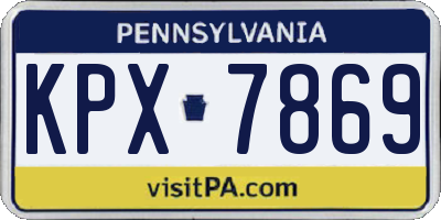 PA license plate KPX7869