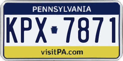 PA license plate KPX7871