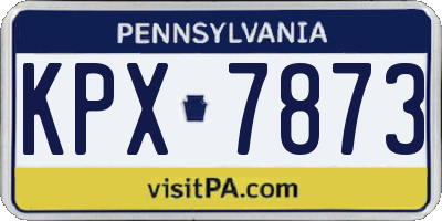 PA license plate KPX7873