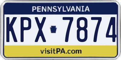 PA license plate KPX7874