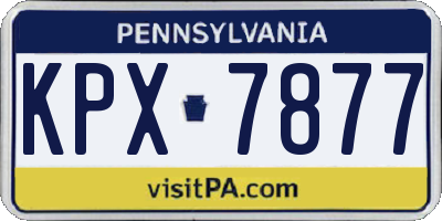 PA license plate KPX7877