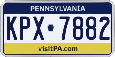 PA license plate KPX7882