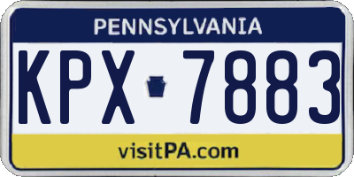 PA license plate KPX7883