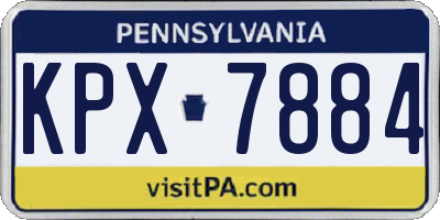 PA license plate KPX7884