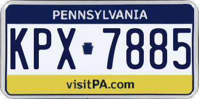 PA license plate KPX7885