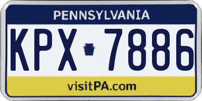 PA license plate KPX7886