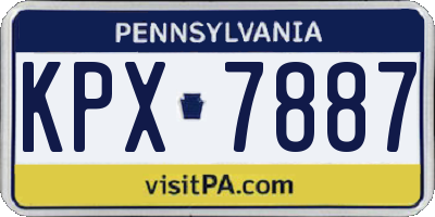 PA license plate KPX7887