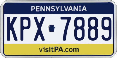 PA license plate KPX7889