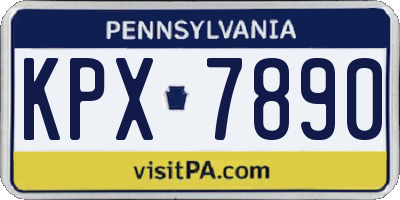 PA license plate KPX7890