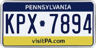 PA license plate KPX7894