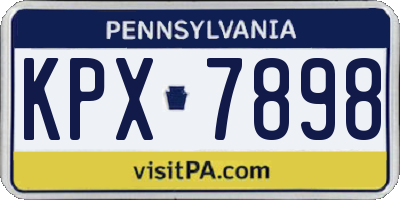 PA license plate KPX7898