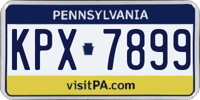 PA license plate KPX7899