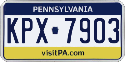 PA license plate KPX7903