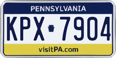 PA license plate KPX7904