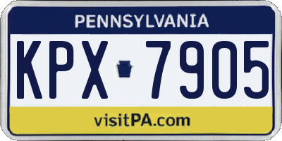 PA license plate KPX7905