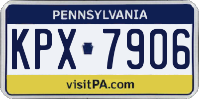 PA license plate KPX7906