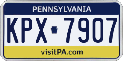 PA license plate KPX7907