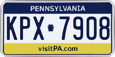 PA license plate KPX7908