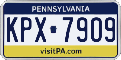 PA license plate KPX7909
