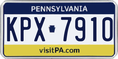 PA license plate KPX7910