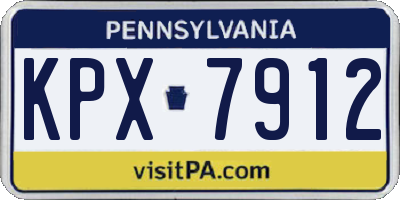 PA license plate KPX7912