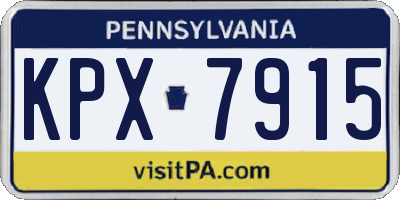PA license plate KPX7915