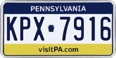 PA license plate KPX7916