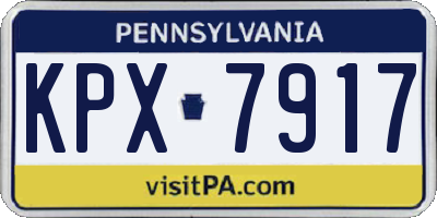 PA license plate KPX7917