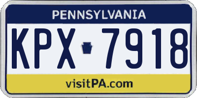 PA license plate KPX7918