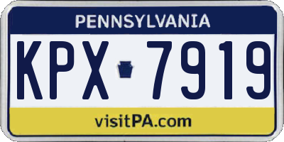 PA license plate KPX7919