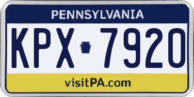 PA license plate KPX7920