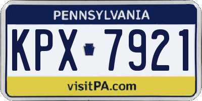 PA license plate KPX7921