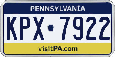 PA license plate KPX7922