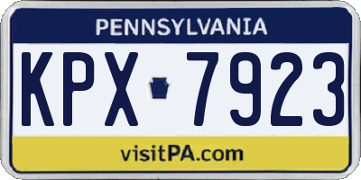 PA license plate KPX7923
