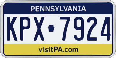 PA license plate KPX7924