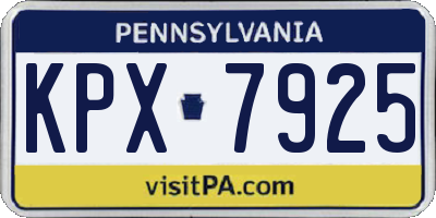 PA license plate KPX7925
