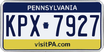 PA license plate KPX7927