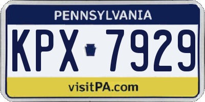 PA license plate KPX7929