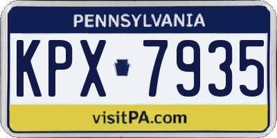 PA license plate KPX7935