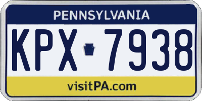 PA license plate KPX7938