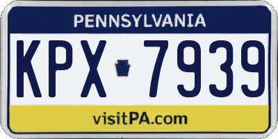 PA license plate KPX7939