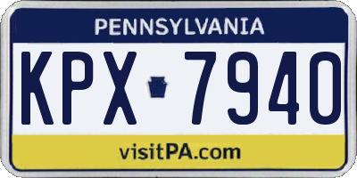 PA license plate KPX7940