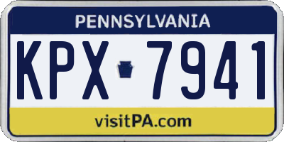 PA license plate KPX7941