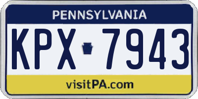 PA license plate KPX7943