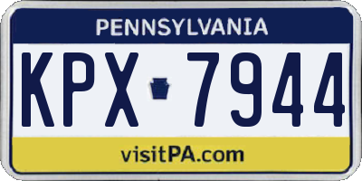 PA license plate KPX7944