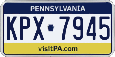 PA license plate KPX7945