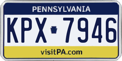 PA license plate KPX7946