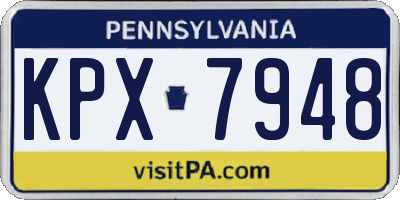 PA license plate KPX7948
