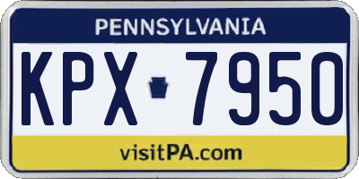 PA license plate KPX7950